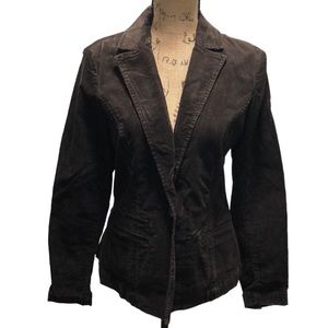 {CAbi} Brown Corduroy Button Front Blazer